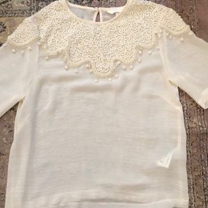 Cream sheer shirt